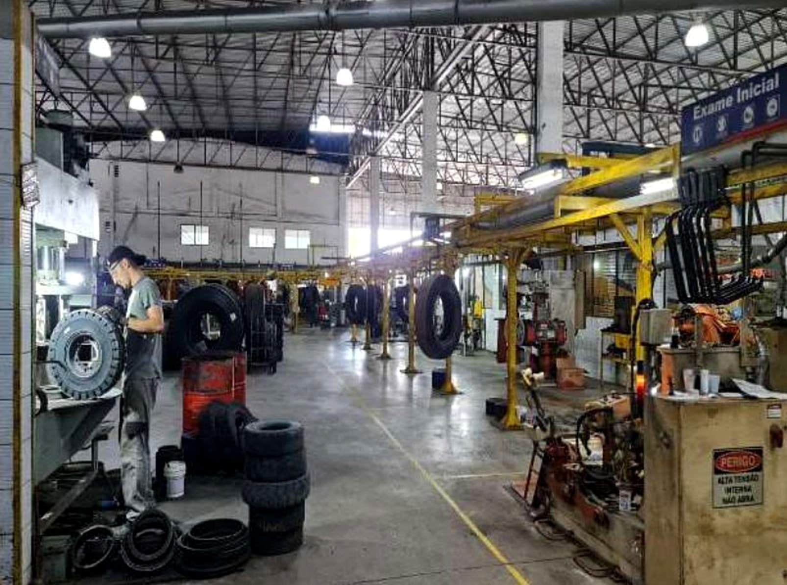Linha de produção e recapagem